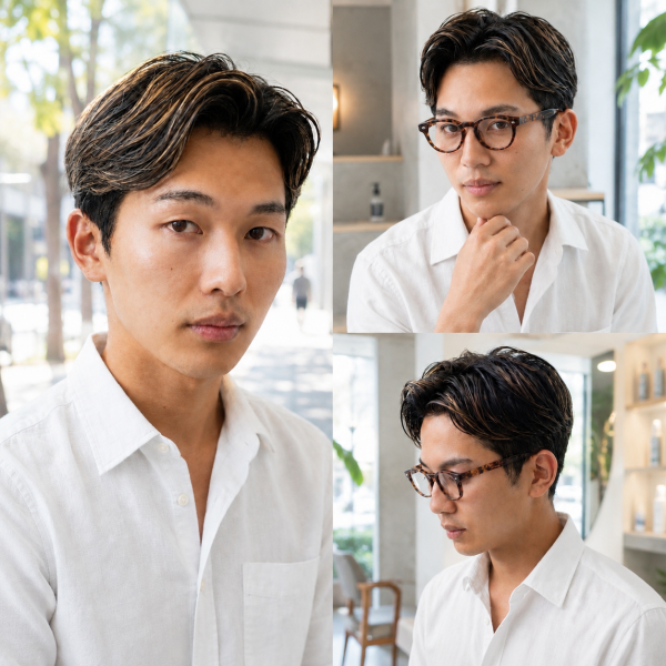 大人の品格。立体感ハイライト×洗練アップバング