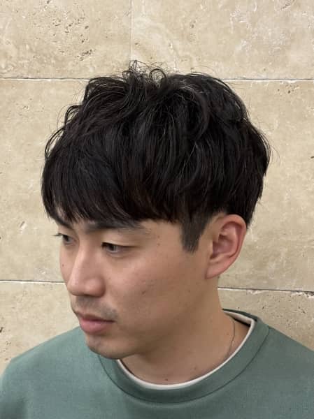おろして流すマッシュスタイル 梅田/メンズカット