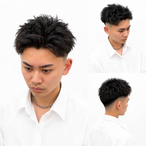 スパイキーショート×ローフェード