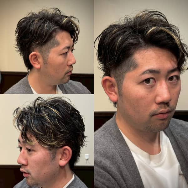 ハイライトミックスパーマフェード
