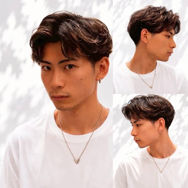 センターパートフェザーショート