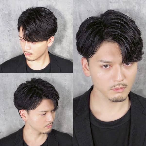 大人の色気漂うツヤ感センターパート
