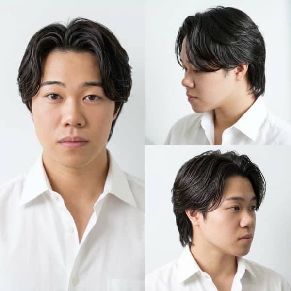 軽やかな動きが魅力のセンターウルフパーマ