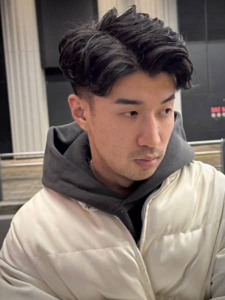 【HIRO GINZA仙台本店-/小野友誠】七三刈り上げニュアンスパーマ