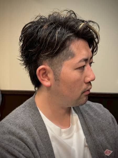 メッシュかきあげパーマ