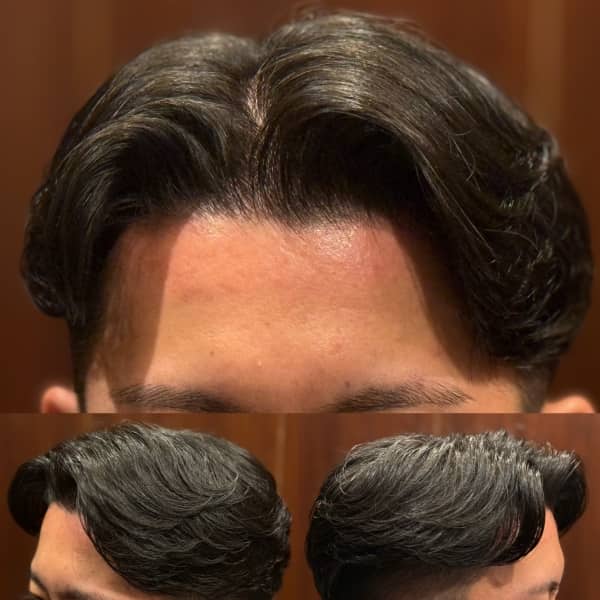 信頼感を生む七三パーマ