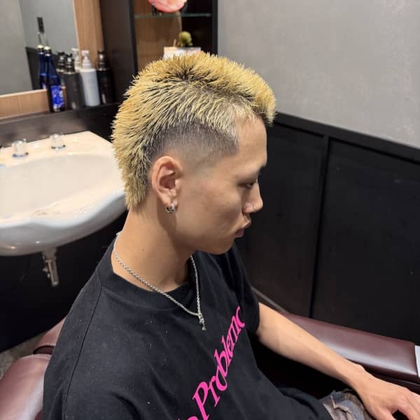 ブロンドドロップフェードスタイル