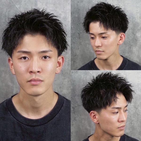 清潔感と男らしさを両立！アップバングショートで好印象に
