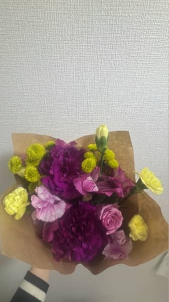 人生初の花束をもらった誕生日