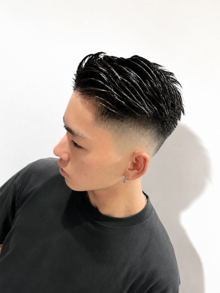 オールバック×フェードで男前に