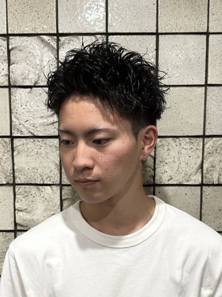 ショートパーマ　スパイキーショート