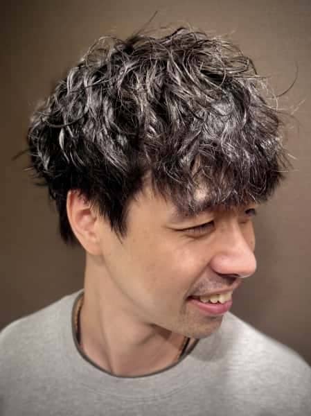 波巻きパーマ
