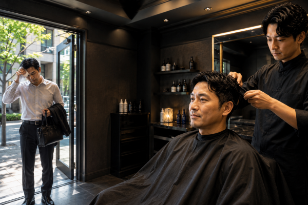 暑い日のご褒美は、涼しい店内で過ごすヘアカット時間。