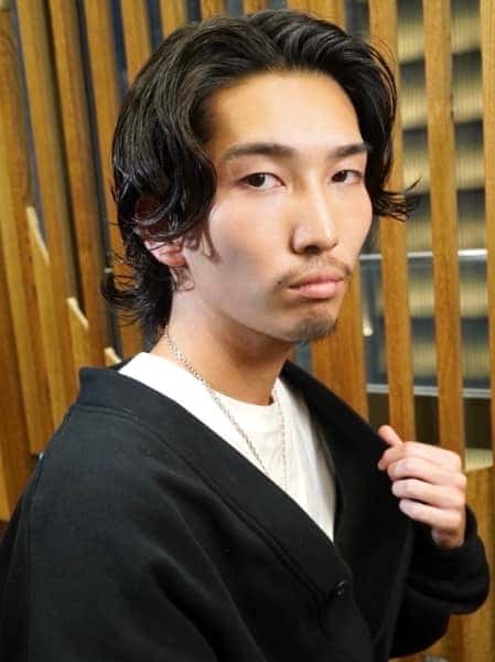 ミディアムスパイラル 中長捲髮
