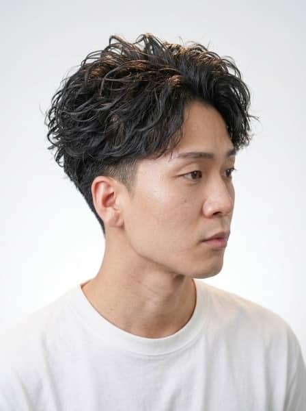 波巻きパーマで大人の色気を演出