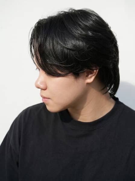 大人の色気を引き出す韓国風センターパート