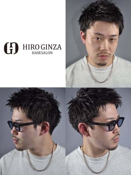 スパイキーショート×アップバング