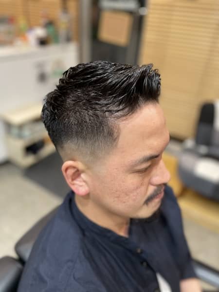 スキンフェード アイロンパーマ