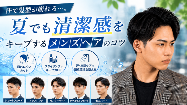 汗で髪型が崩れる…。夏でも清潔感をキープするメンズヘアのコツ