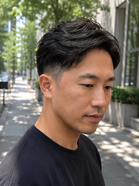 清潔感と色気を両立。大人のフェードスタイル