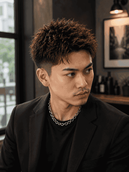 清潔感と躍動感。大人のスパイキーフェード