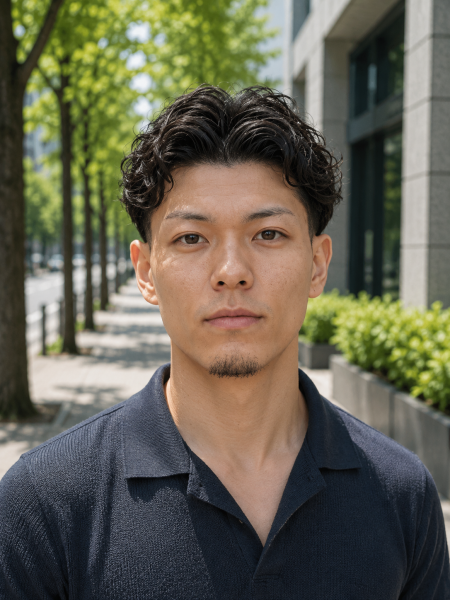 艶感と立体感。大人の波巻きパーマ×アップバング