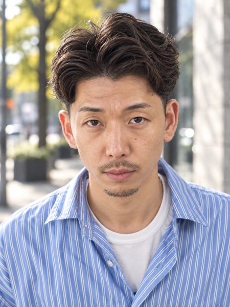 大人の色気漂う◇ツーブロック波巻きパーマ