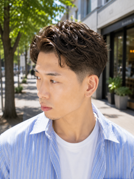 清潔感抜群◎大人のアップバングショート
