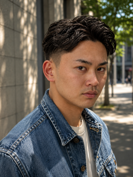 清潔感と色気を両立。大人のフェードパーマ