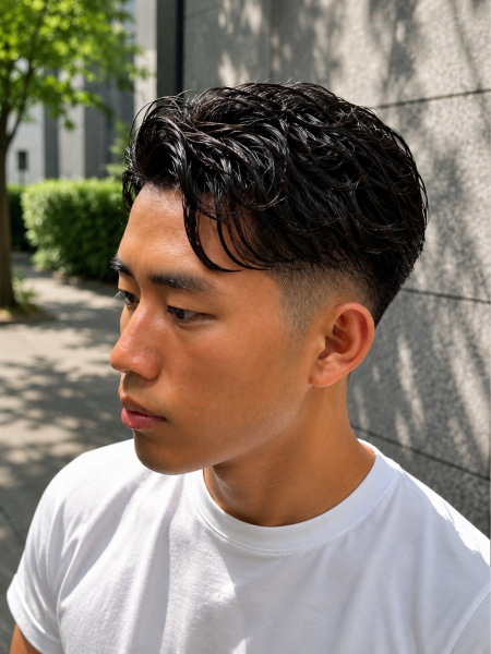 清潔感◎フェード×パーマで魅せる大人スタイル