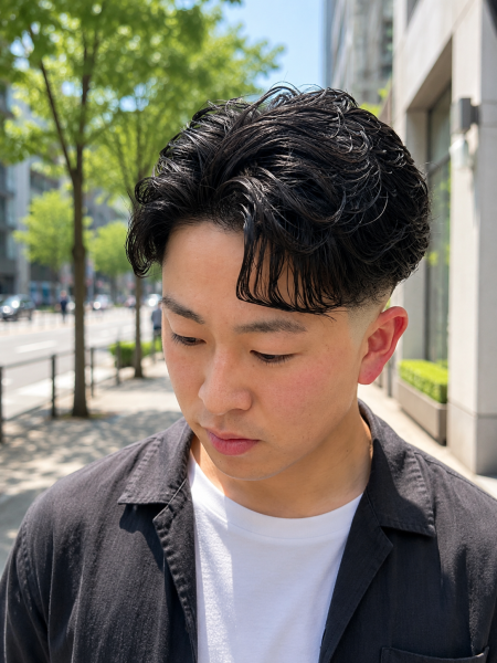 洗練された大人の色気。フェード×パーマスタイル