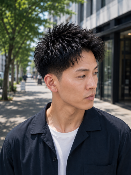 清潔感と色気を両立。フェード×ウェーブパーマ