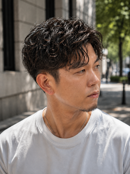 夏に映える大人の無造作パーマ
