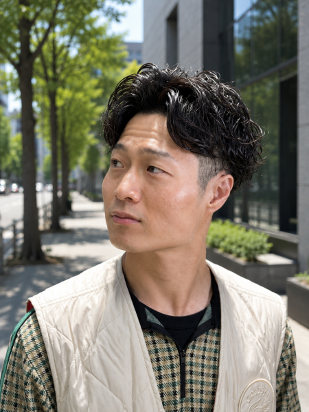 大人の色気を引き出す波巻きパーマスタイル