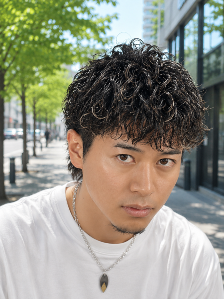 大人の色気を纏う。波巻きパーマ×サイドパート