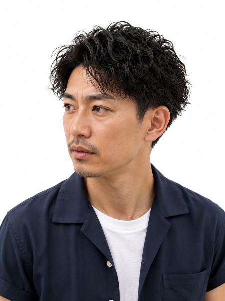 大人の色気を引き出す。強めパーマ×ショート