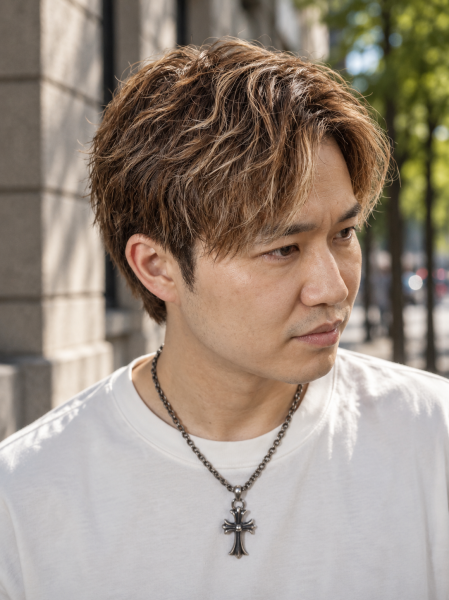 大人カジュアルな束感ショートマッシュ