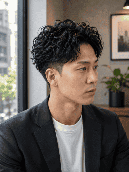 大人男性の品格◎ツーブロック×アップバングパーマ