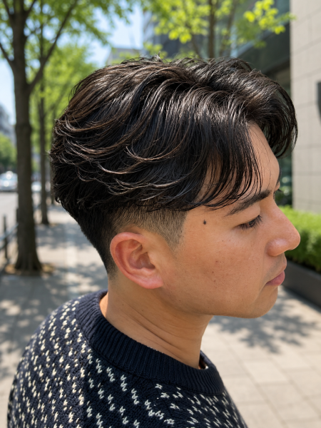 清潔感と色気を両立。大人のフェード×ニュアンスパー