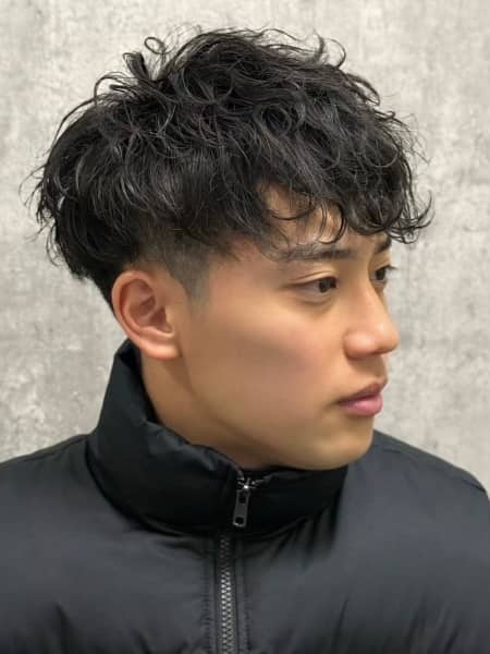 メンズツイストスパイラルマッシュフェード