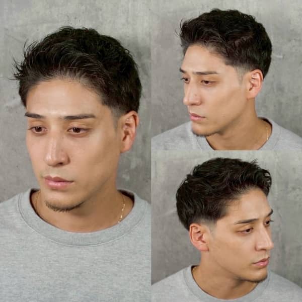【爽やかアップバング × メンズパーマ】清潔感と男らしさが両立する万能ショート
