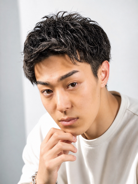 銀座で人気のニュアンスパーマショート