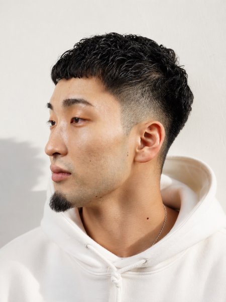 短髪パーマ×フェードで朝楽ヘア