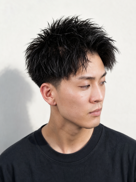 爽やかアップバングショート