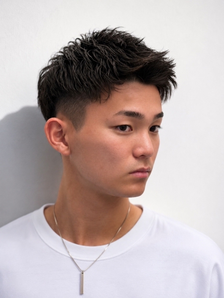 爽やかアップバングショート