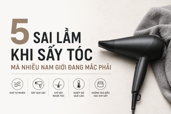 5 Sai Lầm Khi Sấy Tóc Mà Nhiều Nam Giới Đang Mắc Phải