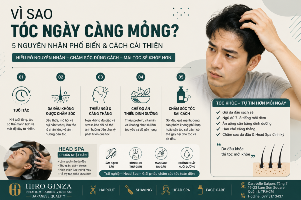 Vì sao tóc ngày càng mỏng? 5 nguyên nhân và cách cải thiện