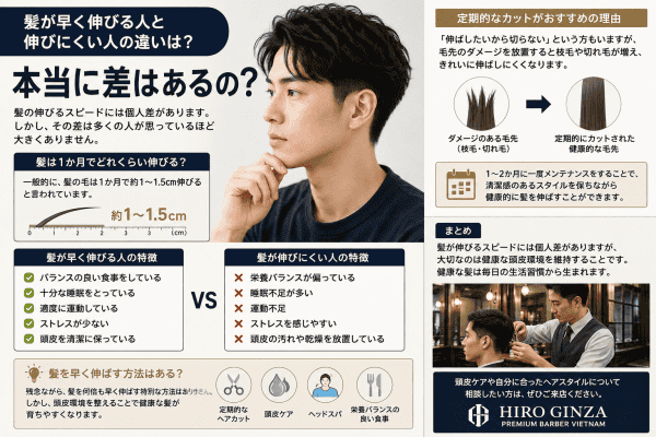 髪が早く伸びる人と伸びにくい人の違いは？本当に差はあるの？