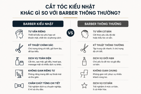 Cắt tóc kiểu Nhật khác gì so với barber thông thường?
