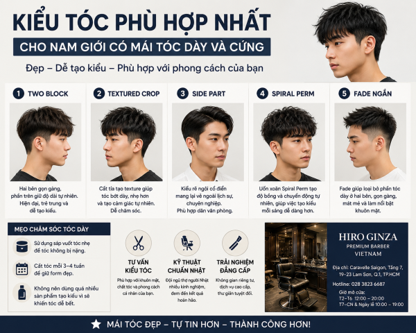 Kiểu Tóc Phù Hợp Nhất Cho Nam Giới Có Mái Tóc Dày Và Cứng